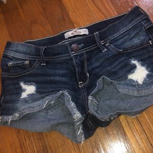 Medium Wash Ripped Hollister Shorts